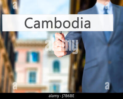 Kambodscha - Geschäftsmann Anzeichen. Wirtschaft, Technologie, Internet-Konzept. Stock Foto Stockfoto