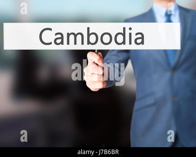 Kambodscha - Geschäftsmann Anzeichen. Wirtschaft, Technologie, Internet-Konzept. Stock Foto Stockfoto