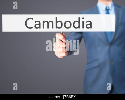 Kambodscha - Geschäftsmann Anzeichen. Wirtschaft, Technologie, Internet-Konzept. Stock Foto Stockfoto