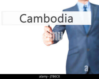 Kambodscha - Geschäftsmann Anzeichen. Wirtschaft, Technologie, Internet-Konzept. Stock Foto Stockfoto