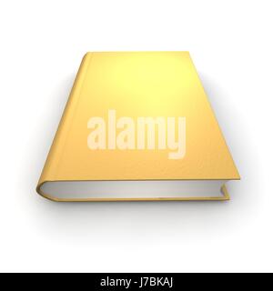 Goldene Bücher schwer Buch schwere Golddeckung orange isoliert Grafik Grafik leer Stockfoto