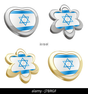 Blume Pflanze Abbildung Flagge Israel Herz Reisen Farbe Emblem Blume Pflanze Stockfoto