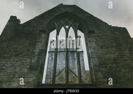 die Muckross Abbey in Schutt und Asche. Stockfoto