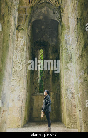 Das Kloster innerhalb der Muckross Abbey. Stockfoto