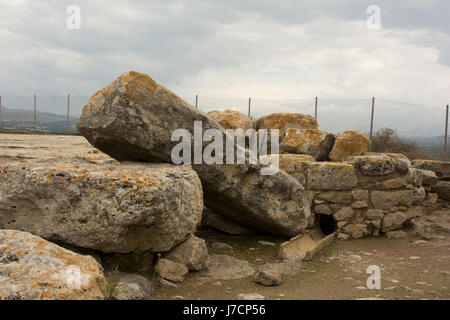 Phaistos war eine minoische Palast und Stadt Iin südlichen Zentralkreta mit Siedlungen, beginnend um 4000 v. Chr. und etwa 4000 Jahre lang. Stockfoto