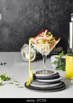 Kartoffel-Garnelen-cocktail Stockfoto