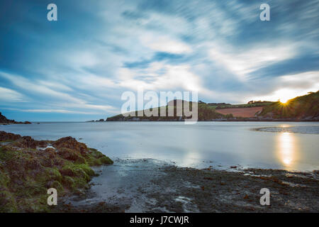 Wonwell Strand an der Mündung des Flusses Erme in South Devon. Stockfoto