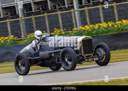 1923 Delage DHV12 mit Fahrer Mathias Sielecki während der s.f. Rand Trophy Rennen in Goodwood GRRC 74. Mitgliederversammlung, Sussex, UK. Stockfoto