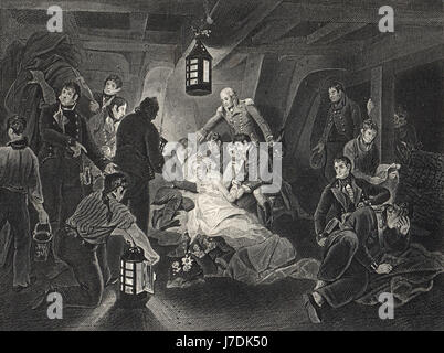 Tod von Nelson Schlacht von Trafalgar 1805 Stockfoto