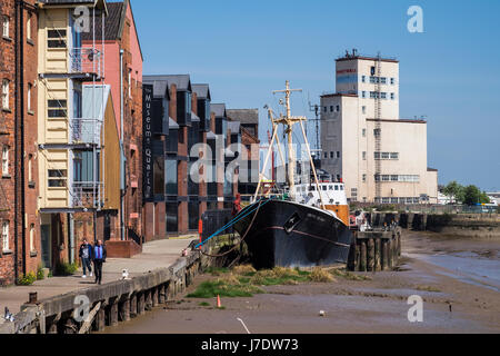 Museumsviertel in Hull Altstadt am Ufer des Flusses Hull Kingston nach Rumpf, Yorkshire, England, Vereinigtes Königreich Stockfoto