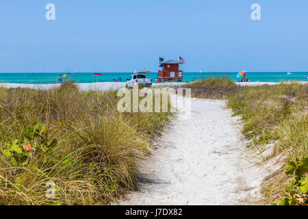 Lido-Strand am Golf von Mexiko auf Lido Key in Florida Saraspta Stockfoto
