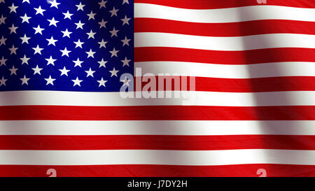 Hohe Auflösung amerikanische Flagge mit Textur Stoff Detail fließt. Stockfoto