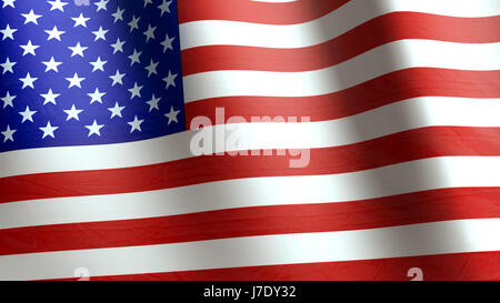 Hohe Auflösung amerikanische Flagge mit Textur Stoff Detail fließt. Stockfoto