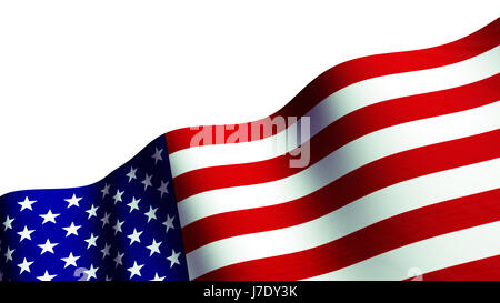 Hohe Auflösung amerikanische Flagge mit Textur Stoff Detail fließt. Stockfoto