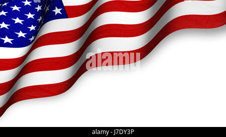 Hohe Auflösung amerikanische Flagge mit Textur Stoff Detail fließt. Stockfoto