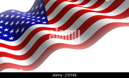 Hohe Auflösung amerikanische Flagge mit Textur Stoff Detail fließt. Stockfoto