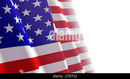 Hohe Auflösung amerikanische Flagge mit Textur Stoff Detail fließt. Stockfoto