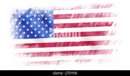 Hohe Auflösung amerikanische Flagge mit Textur Stoff Detail fließt. Stockfoto