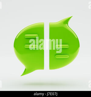 Schwätzchenluftblasen isoliert auf weißem Hintergrund Stockfoto