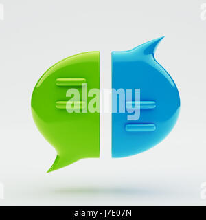 Schwätzchenluftblasen isoliert auf weißem Hintergrund Stockfoto