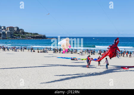 Festival der Winde, Bondi Beach, Sydney. Drachenfliegen Festival. Stockfoto