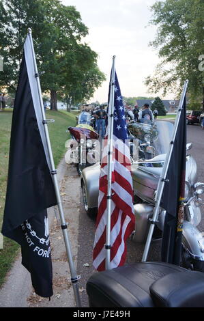 Motorrad-Parade Veteranen USA Stockfoto