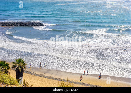 Strand in Playa del Ingles. Maspalomas, Gran Canaria, Kanarische Inseln, Spanien Stockfoto