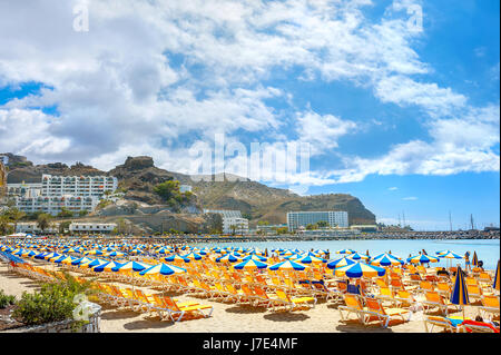 Strand von Puerto Rico Ferienort. Gran Canaria, Kanarische Inseln, Spanien Stockfoto