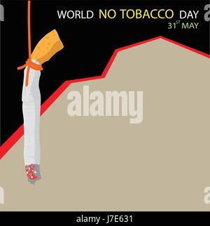 Welt keine Weltnichtrauchertag Hintergrund mit Textfreiraum, Vektor-Illustration. Stock Vektor