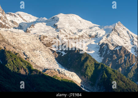 Das Mont-Blanc-Massiv, Chamonix, Frankreich Stockfoto