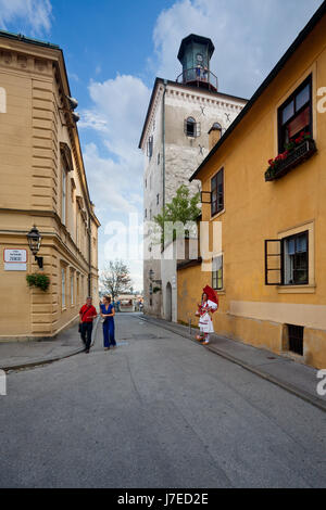 Lotršèak-Turm in der Altstadt, Zagreb, Croatiav Stockfoto