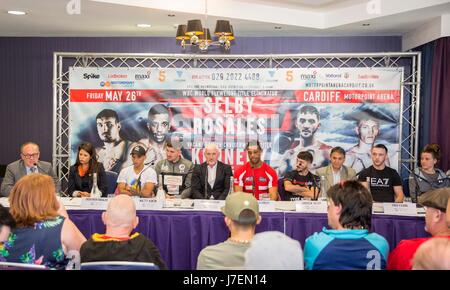 Cardiff, Wales, UK, Mai 24. 2017. Ein Zyklon Promotions Boxen Pressekonferenz im Clayton Hotel vor "Enter The Dragon" Karte in Hallam FM Arena am Freitag, den 26. Mai.  Picture by Mark Hawkins Credit: Mark Hawkins/Alamy Live-Nachrichten Stockfoto