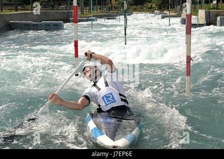 Waltham Cross, Hertfordshire, UK. 24. Mai 2017. David Florence, Mens C1. Britische Kanuslalom-Team machen Sie sich bereit für die Saison 2017. Lee Valley White Water Centre. Waltham Cross. Hertfordshire. VEREINIGTES KÖNIGREICH. 24.05.2017. Bildnachweis: Sport In Bilder/Alamy Live-Nachrichten Stockfoto