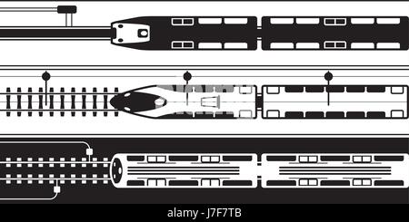 Elektrische Bahn-Züge von oben - Vektor-illustration Stock Vektor
