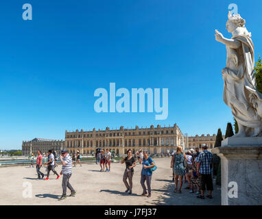 Rückansicht des Chateau de Versailles (Schloss von Versailles), in der Nähe von Paris, Frankreich Stockfoto