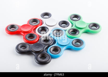 Anti-Stress und Entspannung zappelt erschöpft Cube und Spinner für Menschen Stockfoto