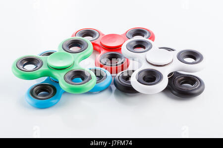 Anti-Stress und Entspannung zappelt erschöpft Cube und Spinner für Menschen Stockfoto