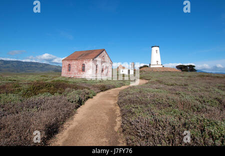 Piedras Blancas Leuchtturm an der Central California Coast nördlich von San Simeon Kalifornien USA Stockfoto