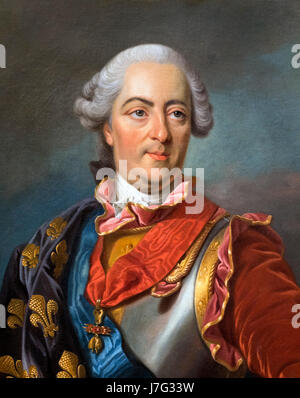 Louis XV. Porträt von König Louis XV von Frankreich (1710 – 1774) von Louis-Michel van Loo, Öl auf Leinwand, 1748 Stockfoto