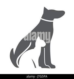Haustier, Hund und Katze-Symbol. Material für Design. Vektor-Illustration Stock Vektor