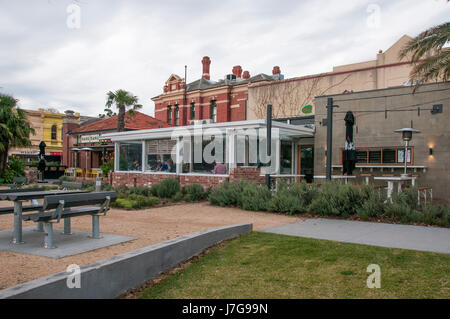 Bang Bang Restaurant in der ehemaligen Rifle Club Gebäude im Jahre, Melbourne Stockfoto