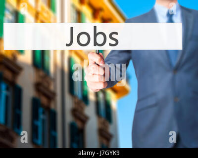 Jobs - Business-Mann Anzeichen. Wirtschaft, Technologie, Internet-Konzept. Stock Foto Stockfoto
