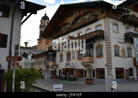 Mittenwald, schöne Alpine Kleinstadt in Bayern, Deutschland, 11. Mai 2017 Stockfoto