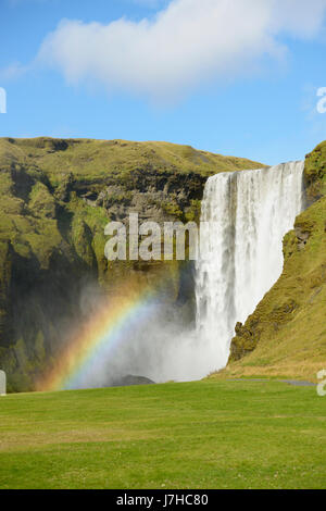 Skogafoss Wasserfall, Skogar, Rangarping Eystra, Island Stockfoto