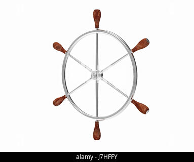 Rad Schiff Gerätesteuerung Rendern Lenkung Anleitung Ruder Segelboot Stockfoto