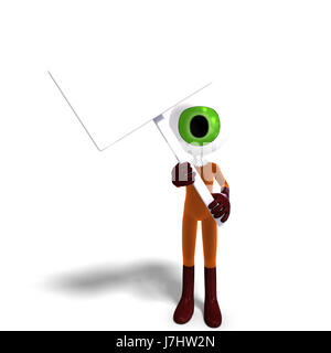 lustige Karikatur Illustration zeigen zeigen süße Comic-Emotionen Gesicht menschlicher Mensch Stockfoto