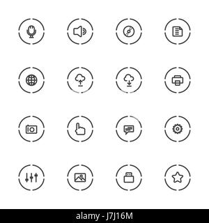 Media Player Icons Set. Liniensymbol Stock Vektor