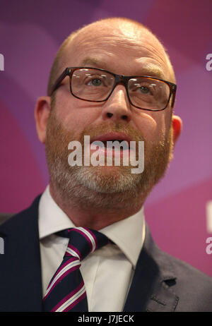 Die UKIP Führer Paul Nuttall startet seine Partei allgemeine Wahl-Manifest ein Great George Street im Zentrum von London. Stockfoto