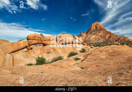 Spitzkoppe, Berglandschaft von Granitfelsen, Matterhorn von Namibia, Namibia, Afrika Stockfoto