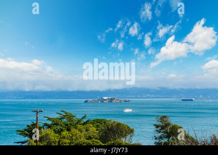 Wolken über der Insel Alcatraz Stockfoto